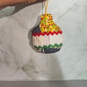 Christmas Ornament Fabric Scrap in a patchwork Style